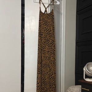 Donna Morgan Leopard Print Maxi Dress
